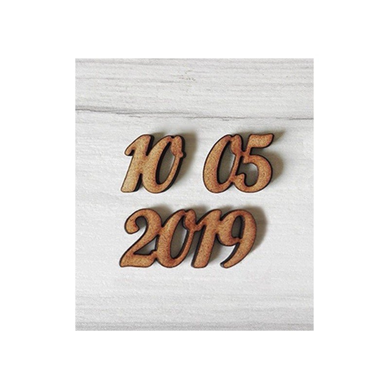 Fecha de madera números