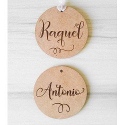 Marcasitios redondo grabado