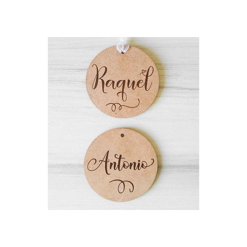 Marcasitios redondo grabado