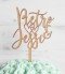 Topper nombres de los novios y corazones