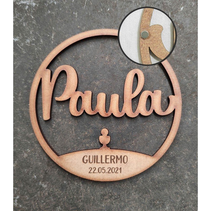 Marcasitios Redondo Troquelado y Grabado  COMUNIÓN- IMÁN