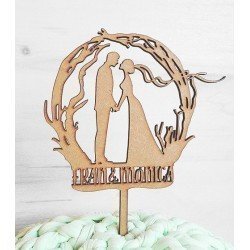 Topper figura Novios en arco y nombres