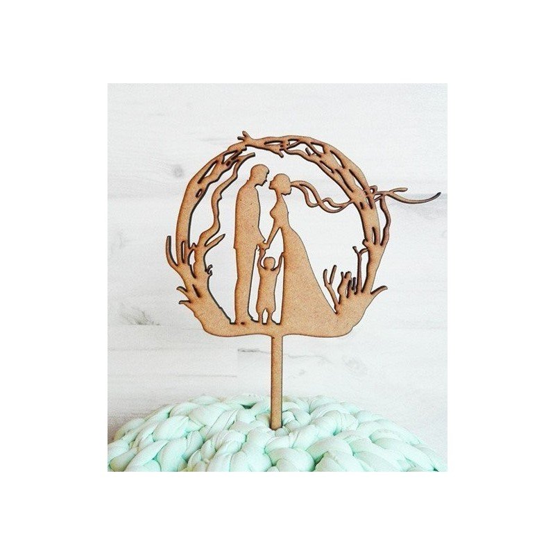 Topper Novios en arco (y niño/a opcional)