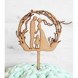 Topper Novios en arco (y niño/a opcional)