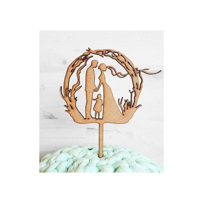 Topper Novios en arco (y niño/a opcional)