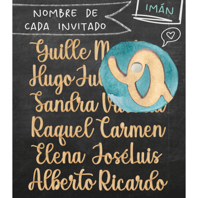 Marcasitios Nombres de Madera IMÁN