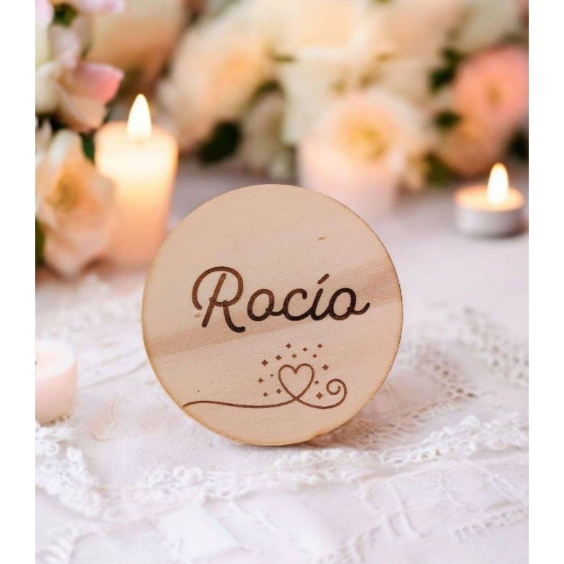 Espejito personalizado, grabado con el nombre de cada invitado
