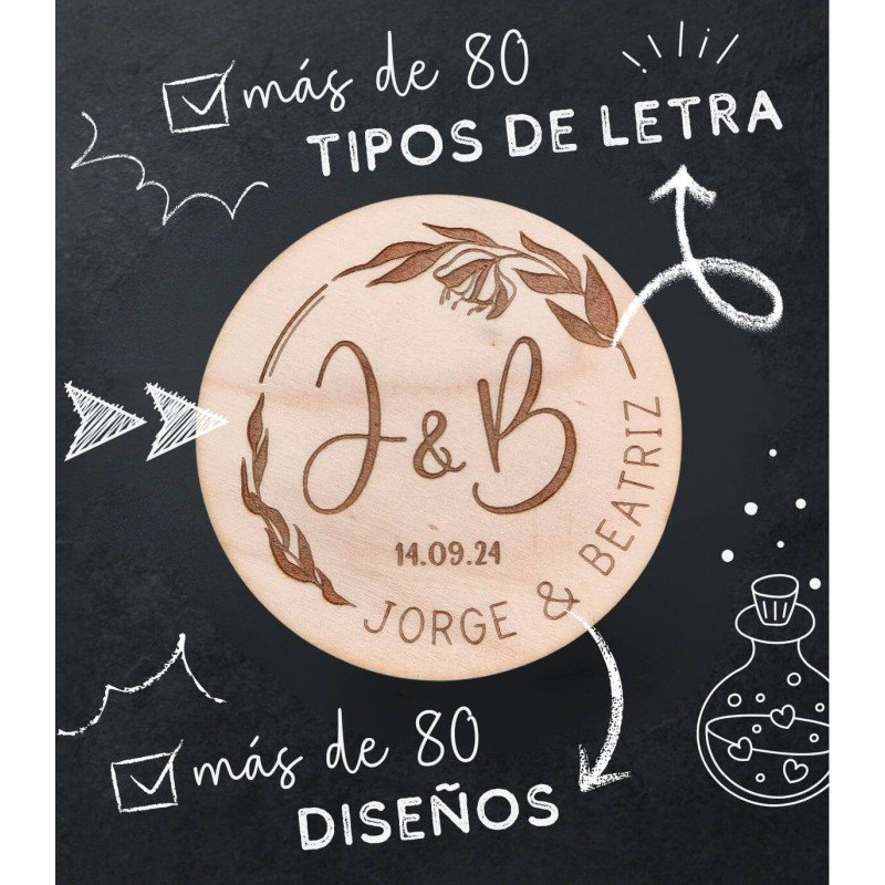 Espejito personalizado, grabado con los detalles del evento