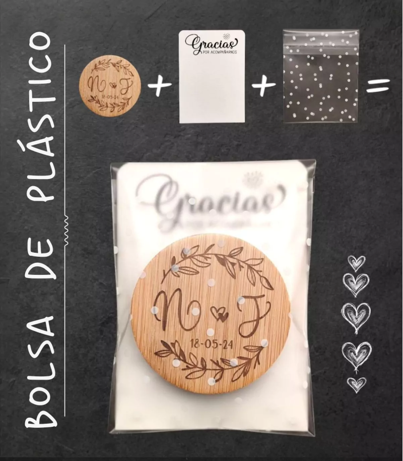 Pack abrebotellas + marcasitio con el nombre del invitado IMÁN
